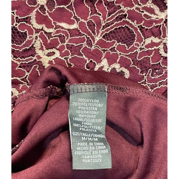 Burgundy Peplum Top - size medium - Picture 2 of 3